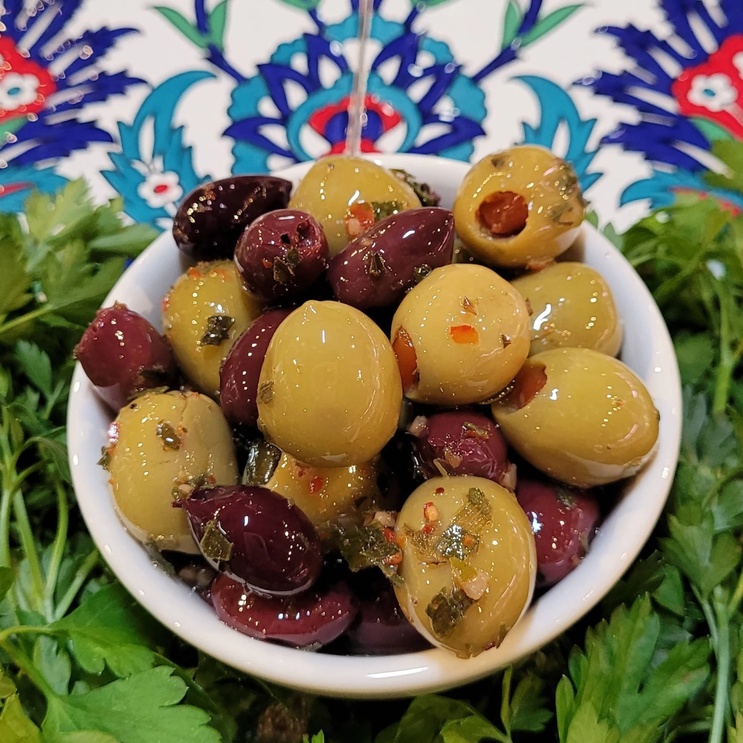 Marinated Mixed Pitted Olives ($46/kg)